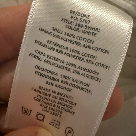 RE/DONE
90s High Rise Loose Jean in White Straight Leg Size US30 - Picture 7 of 10